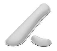 Dapesuom Agrandar almohadilla de reposamuñecas para teclado, con espuma viscoelástica para facilitar la escritura y el alivio del dolor, alfombrilla para ratón, oficina, espacio gris