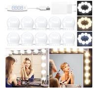 daphomeu LED Espejo Luz 3 Colores con adaptador, Luz de Maquillaje Regulable, Lámpara de Tocador, Regalo de Cumpleaños para Mujeres, Lámpara de Espejo para Espejo Cosmético