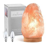 d'aplomb 100% Authentic Natural Himalayan Salt Lamp; Medium Hand Carved Natural Chunk Pink Crystal Rock Salt from Himalayan Mountains; Dimmer Cord; 7 lbs