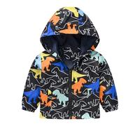 DaPongZhi Abrigo Niño Niña Cazadora Niños Bebes Casual Chaqueta Primavera y Otoño Abrigo Fino Cartoon Impresión Corto Chaqueta a Prueba de Viento con Cremallera
