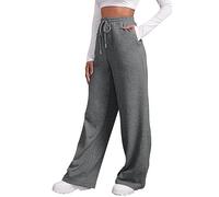 DaPongZhi Pantalon Chandal Mujer Jogger Pantalones Deportivos Algodón Largo Pantalón de Chándal con Bolsillos Color Liso Talla Grande Elástica Cordón Jogger para Casual Correr Jogging Fitness
