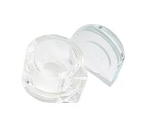 Dappen - Plato para uñas acrílicas, plato monómero con tapa, soporte limpiador de brochas de uñas acrílicas, soporte para platos de cristal grueso, taza de cristal para uñas, soporte para platos de