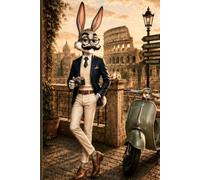Dapper in Rome: A Beautiful Lined Hardcover Journal Featuring a Stylish Bunny and the Timeless Charm of Rome