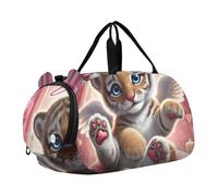 Dapper Raccoon French Brunch - Bolsa de viaje para niños y niñas, bolsa de viaje para gimnasio, Sweet Angel Tiger Cub, Classic