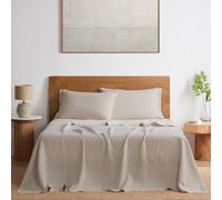 DAPU Pure Linen - Juego de sábanas 100% Lino francés de Normandía, Transpirable y Duradero para Personas Que Duermen con Calor, Juego de 4 Piezas: 1 sábana encimera, 1 sábana Bajera, 2 Fundas de