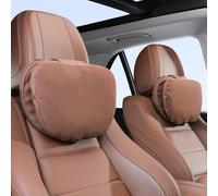 Dapucarin Reposacabezas Coche Almohada Cuello Suave Transpirable Almohada Cervical Coche, Viaje Asiento de Coche Cojín para Apoyo, Conducir, Asiento de Oficina, Marrón, 2 Unidades