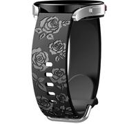DaQin Correas compatibles con Samsung Galaxy Watch 7 6 5 4 40 mm/Watch 6 Classic 47 mm/Watch 5 Pro/Watch 4 Classic/Active 2, correa de silicona grabada floral brillante de 20 mm para Galaxy Watch 6