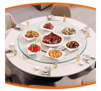 DAQXYH 60cm 80cm 100cm Bandeja Giratoria De Vidrio Templado, Mesa De Comedor, Plato Giratorio Lazy Susan, Mesa Redonda Grande, Bandeja para Servir para El Hogar Y La Cocina(100cm/40)