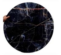 DAQXYH Mesa Con Tablero De Vidrio Grueso, 60cm 70cm 80cm 90cm 100cm Encimera De Vidrio Templado Con Veteado Liso, Organizador De Mesa, Borde Plano Pulido(Black,70cm/27inch)