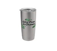 Dar guisantes un cambio Ilustración de guisantes verdes Vaso térmico de acero inoxidable de doble pared