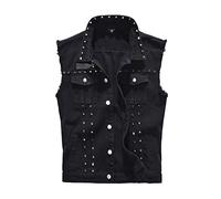 Hombres Denim Gilet Vintage Chaleco vaquero de calle Chaqueta vaquera sin mangas para hombre Slim Fit Outwear Gilets