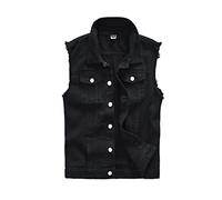Hombres Denim Gilet Vintage Chaleco vaquero de calle Chaqueta vaquera sin mangas para hombre Slim Fit Outwear Gilets