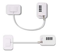 Darameea 2 Piezas de Cerradura de Refrigerador, Cerradura de Congelador, Cerradura de Puerta de Nevera, CombinacióN de Cerraduras de Seguridad para NiñOs para Cajones de Gabinetes (Blanco)