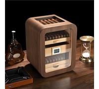 DARBCGH ANXYYDS Cigar Humidor, Glass Display Case, Walnut Wood Storage Box, 4 Drawers, Capacity of About 110 Cigars, for Men C(B)