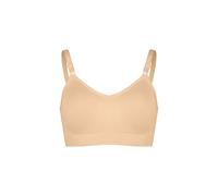 DARBCGH Seamless Wireless Bra for Women - Medium Support with Removable Cups, Adjustable Straps for Everyday Comfort(Warm Sand,44F)