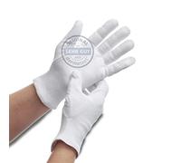 DarBene Guantes hidratantes - Guantes algodon dermatologicos - Guantes blancos de algodon 100% - Blanco - Talla L - 12 pares