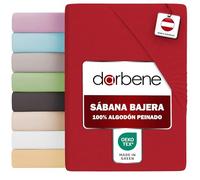 DarBene Sabana Bajera Ajustable Premium - Sabana Bajera Algodon - Sabanas Bajeras Cama - Algodón Premium Peinado - Certificado OEKOTEX - 180x200x30 cm - 1 ud., Rojo