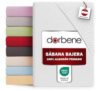 DarBene Sabana Bajera Ajustable Premium - Sabana Bajera Algodon - Sabanas Bajeras Cama - Algodón Premium Peinado - Certificado OEKOTEX - 180x200x30 cm - 1 ud., Blanco