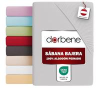 DarBene Sabana Bajera Ajustable Premium - Sabana Bajera Algodon - Sabanas Bajeras Cama - Algodón Premium Peinado - Certificado OEKOTEX - 140x200x30 cm - 1 ud., Gris Claro