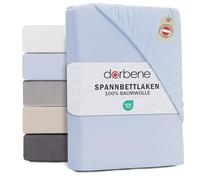 DarBene Sabana Bajera Ajustable - Sabanas Bajeras Cama - Algodón Premium Peinado - Certificado OEKOTEX - 140x200x30 cm - 1 ud., Azul Claro