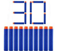 Dardos de Espuma Azul, Paquete de 30 Balas aptas para Dardos de Pistola de Juguete Nerf N-Strike, X-Shot, Elite Blasters, Paquete de Recarga de Balas para niños, Dardos