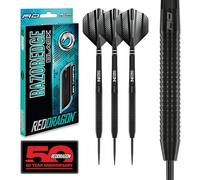 Dardos de tungsteno Razor Edge Black 28g con Plumas y vástagos