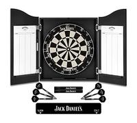 Dardos impresos con licencia oficial de la Jack Daniel's en color negro, incluye diana | Logotipo JD (CAB512)
