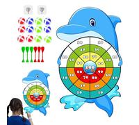 Dardos para niños, Dardos para niños | Juegos de sociedad Diana grande - Juego de lanzamiento para niños, dardos, dinosaurio de dibujos animados con bola pegajosa, juego familiar para bamb