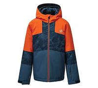 Dare 2b Cavalier Waterproof Breathable Adjustable Cuffs Reflective Detail Jacket Chaquetas, Infantil, BlazeOrange/Denim Oscuro, 11-12 años