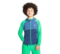 Dare 2b Hasty Core Stretch Lightweight Warm Backed Quick Drying Full Zip Jacket Capa Intermedia elástica, Infantil, VividGreen/Denim Oscuro, 9-10