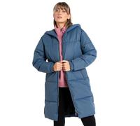 Dare2b Indulgent Jacket Womens Long Coat Jacket tejido reciclado repelente al agua - cremallera completa con 2 bolsillos bajos con cremallera, capucha y puños elásticos