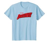 Daredevil Comic Logo Camiseta, Niños, Azul Bebé, 8 años