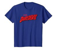 Daredevil Comic Logo Camiseta, Niños, Azul Real, 8 años
