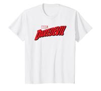 Daredevil Comic Logo Camiseta, Niños, Blanco, 8 años