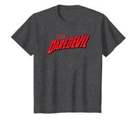 Daredevil Comic Logo Camiseta, Niños, Jaspeado Oscuro, 12 años