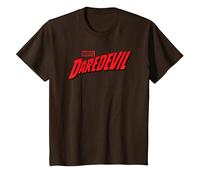 Daredevil Comic Logo Camiseta, Niños, Marrón, 8 años