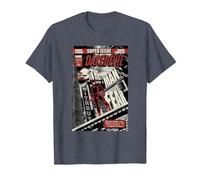 Daredevil Super Issue Comic Cover Camiseta, Hombre, Azul Jaspeado, 3XL