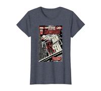 Daredevil Super Issue Comic Cover Camiseta, Mujer, Azul Jaspeado, 3XL