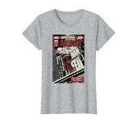 Daredevil Super Issue Comic Cover Camiseta, Mujer, Gris Jaspeado, 3XL