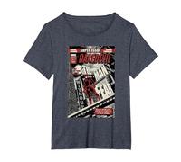 Daredevil Super Issue Comic Cover Camiseta, Mujer Tallas Grandes, Azul Jaspeado, 3XL Grande