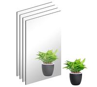 DARENYI 4 Piezas Espejo Pared Espejo de Vidrio Piezas sin Marco Azulejos de Espejo de Pared Azulejos de Espejo HD Autoadhesivos DIY Decoración para Cuarto de Baño Salón Dormitorio (30 x 21cm)