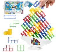 DARENYI 64 Piezas Tetra Tower Balance Toy, Juguetes Apilables de Equilibrio para Adultos, Stack Attack Juego, Juguete Interactivo para Juegos Familiares Fiestas Viajes, Regalos de Cumpleaño