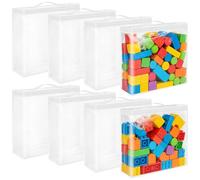 DARENYI 8 Piezas Bolsa de Almacenamiento de Juguetes de PVC Transparente con Cremallera y Asas, Impermeables y Reutilizables para Guardar rompecabezas, Bloques de construcción, Libros, 32 x 30 x 8 cm