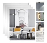 DARENYI Espejo de Vidrio Autoadhesivo,Espejo Adhesivo HD,películas de Flexibles,Azulejos de Autoadhesivo,Espejo de Pared,para el gabinete de Dormitorio de la Sala(35.5 * 30cm)