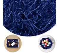 Darfukei Papel triturado para cestas de regalo, papel arrugado de 1/2 libra (8 onzas), relleno de papel arrugado azul oscuro, triturado de papel arrugado para cumpleaños, bodas, bolsas de cajas