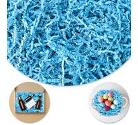 Darfukei Papel triturado para cestas de regalo, papel arrugado de 1/2 libras (8 onzas), relleno de papel arrugado azul, triturado de papel arrugado para cumpleaños, bodas, bolsas de cajas, relleno de