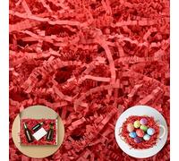 Darfukei Papel triturado para cestas de regalo, relleno de papel arrugado rojo de 1/2 libra (8 onzas), papel arrugado para regalos de propuesta de dama de honor, triturado de papel de corte arrugado