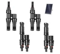 Dargkwn 2 pares de conectores solares en Y de 50 A para central eléctrica de balcón - robusto distribuidor en Y PV para conexión paralela, carcasa PPO, resistente al agua IP67, 1000 V, juego de