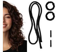 Dargkwn Heatless Curls Band, Heizloses kleine Lockenstangen Stange Stirnband, England Lockenwickler über Nacht für Frauen und Mädchen natürliche Lockenlang Haar und kurzes Schwarz