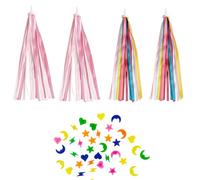 Dargkwn Juego de 2 pares de borlas para manillar y 36 cuentas de radios - Accesorios de bicicleta para niñas de colores y clips de rueda - Accesorios de montaje fácil para radios y mango Micro Scooter